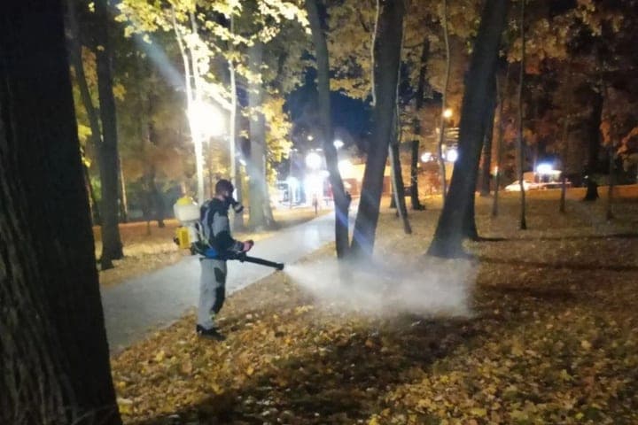 In Penza, the Olympic alley and Teacher's Square were treated from ticks