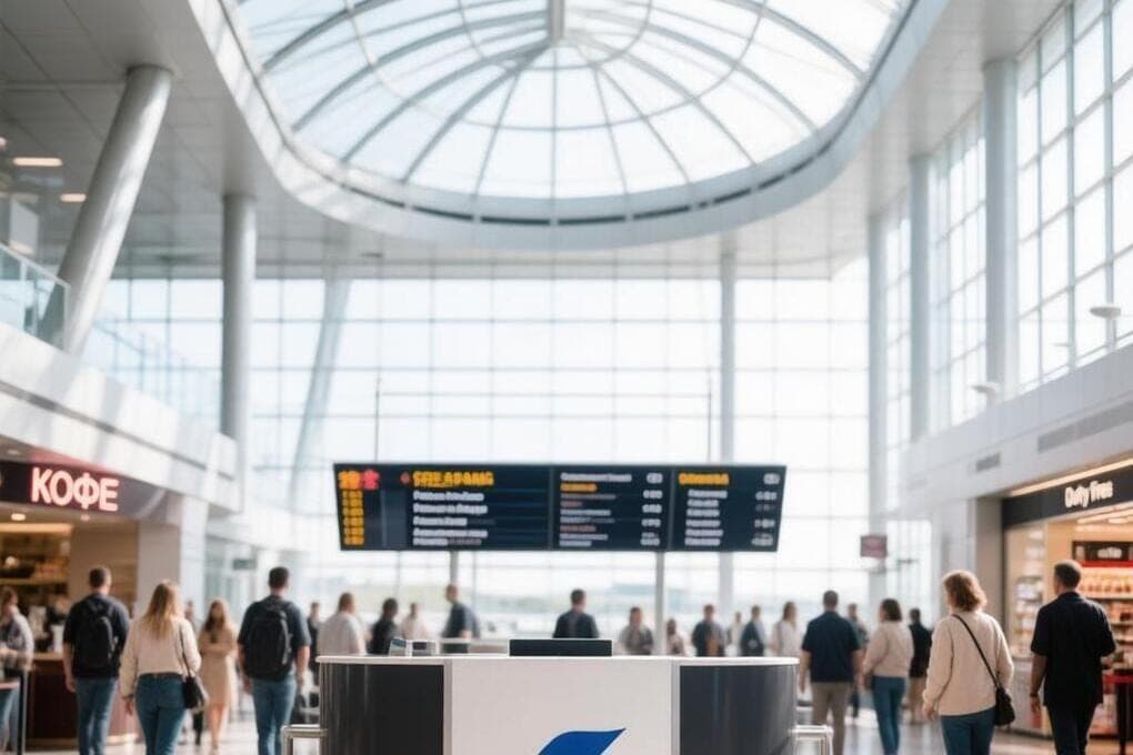 Pskov Studenten studieren Luftfahrtberufe auf Ausflüge im neuen Flughafen-Terminal