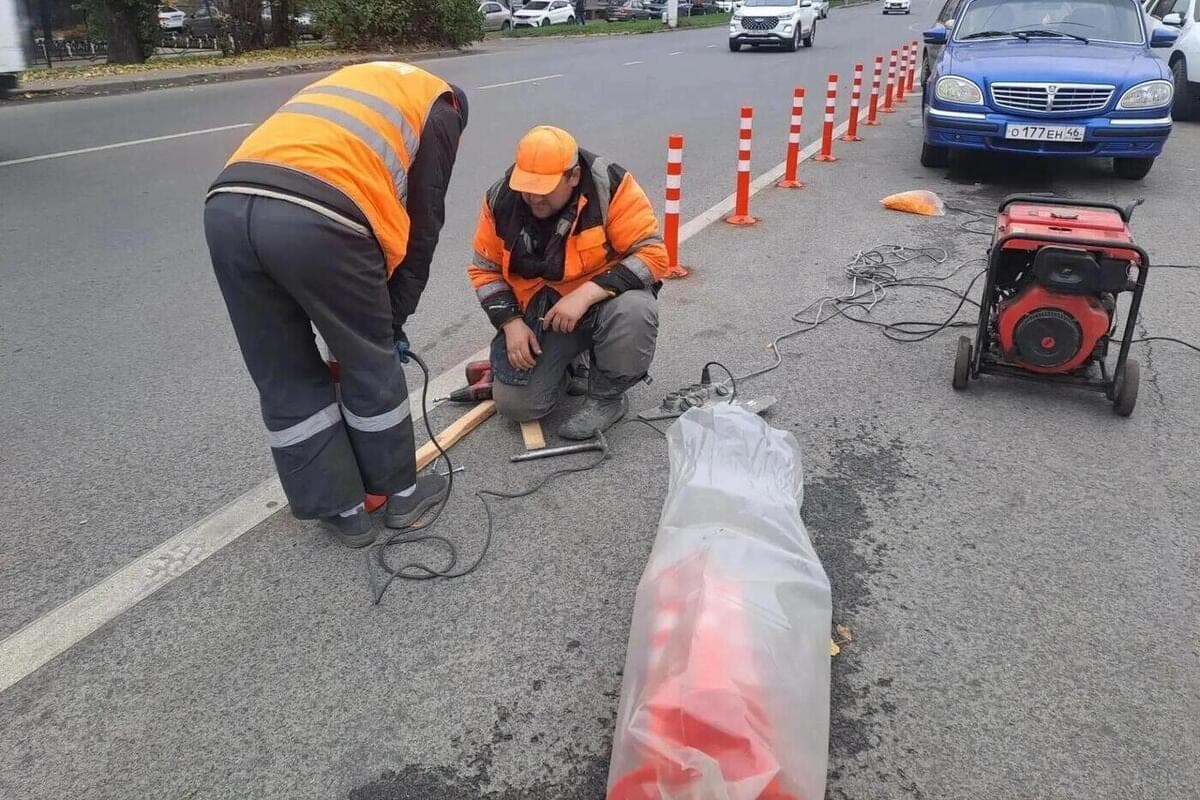 В Курске перекрыли парковку на Московской площади