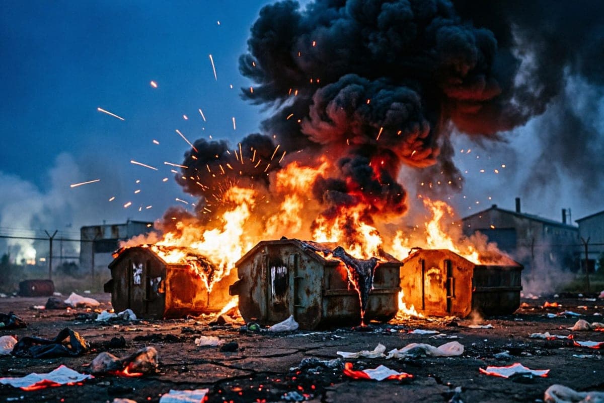 Два возгорания зафиксированы на мусоросборочных площадках в Пскове