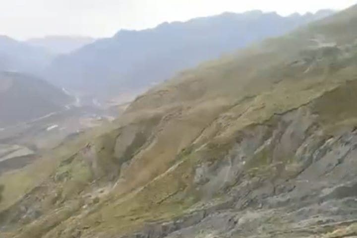 In the Laki district transfer power lines from the landslide zone