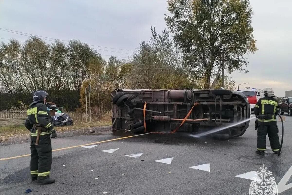 Under the eagle on the road overturned the car