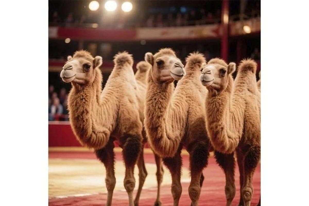 Kalmyk camels master the Moscow arena