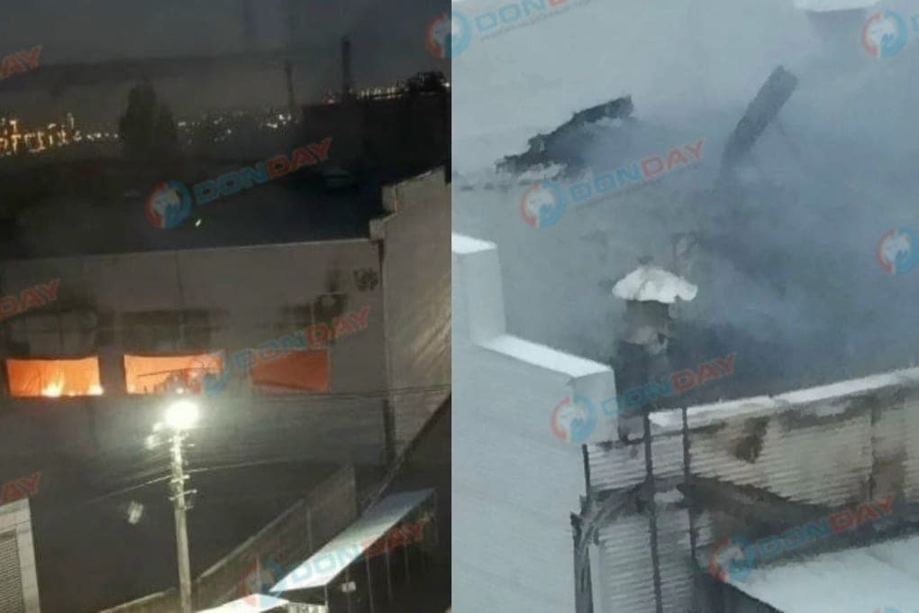 In Aksai on October 16 continue to smolder burned warehouses