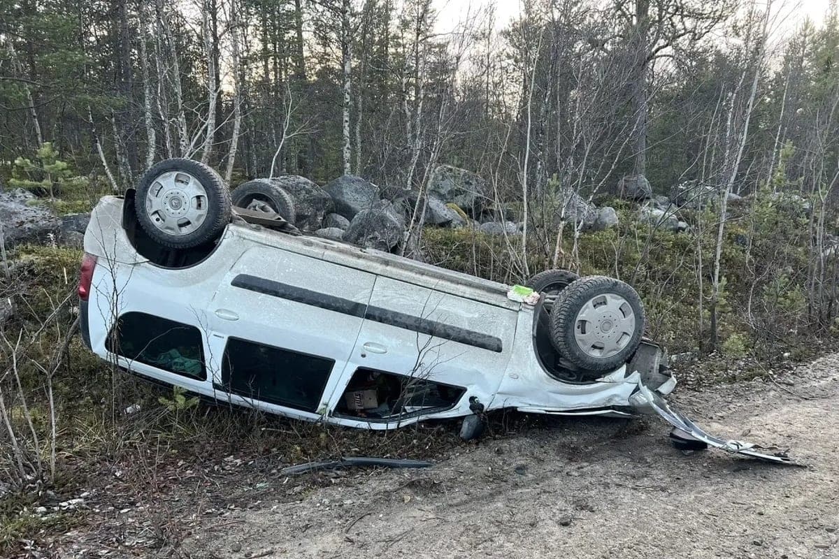 Under Olenegorsk Lada pressed the windshield to the ground — injured one person