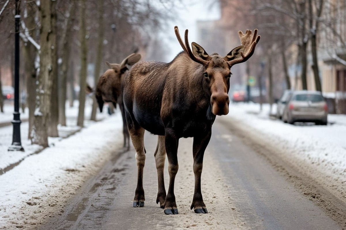 Russians almost died because of a huge wild beast on the track