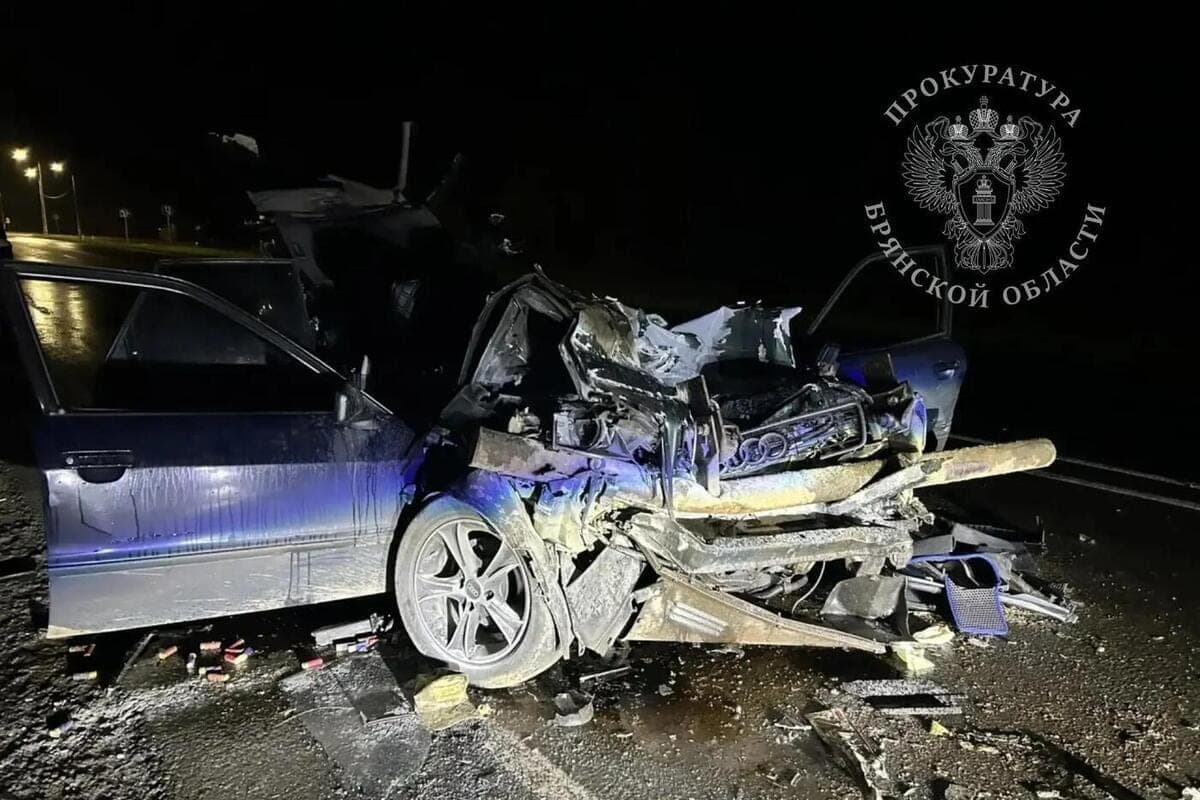 В Брянской области при столкновении Audi 80 с грузовиком погибли два человека