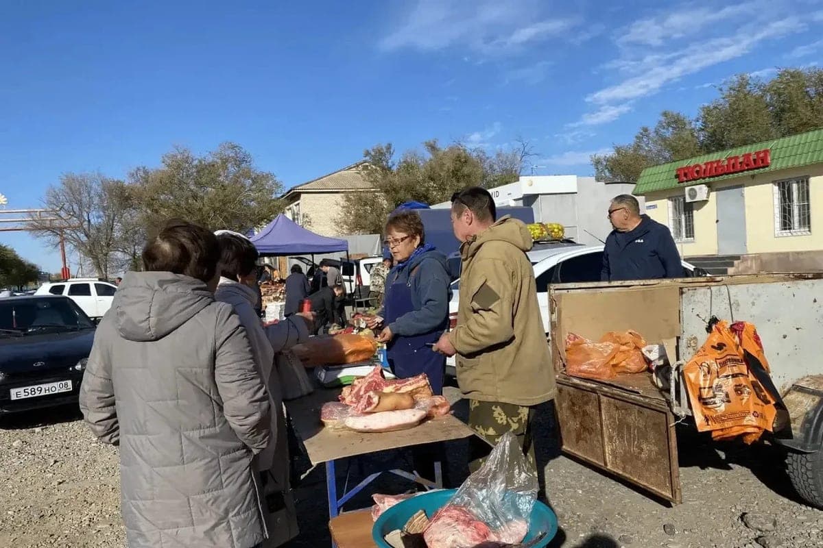 В поселке Яшкуль Калмыкии прошла ярмарка сельхозпродукции