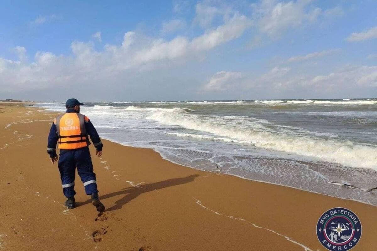 In Dagestan gerettet Ertrinken im Meer Touristen