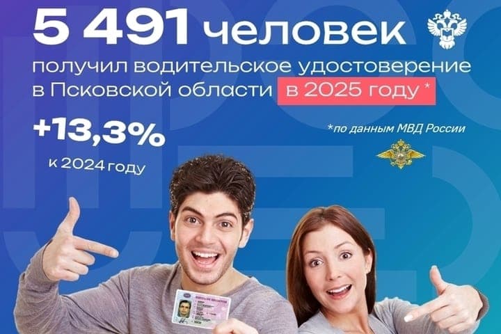 Около 5,5 тысяч псковичей получили водительские удостоверения
