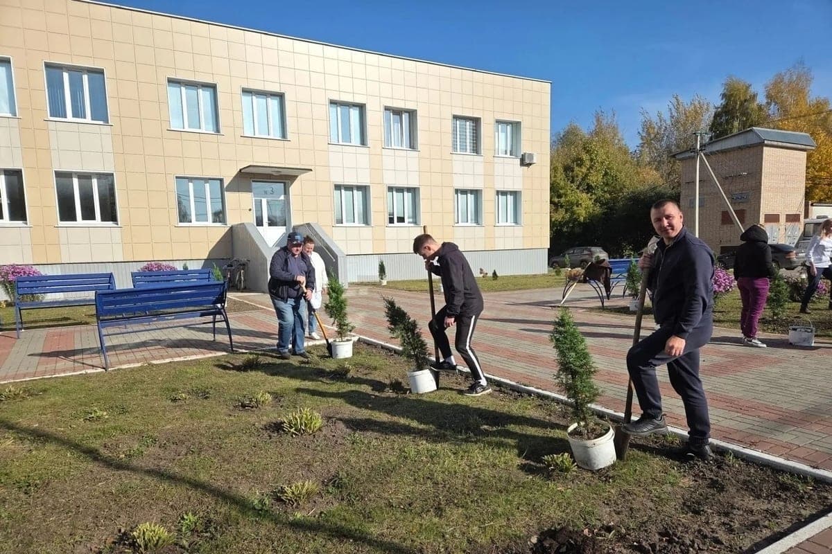 Doctors of the Shatsk district hospital improved the territory of the medical institution