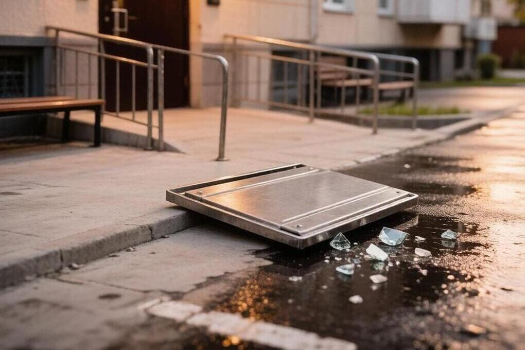 In Khimki on the girl collapsed door magnet