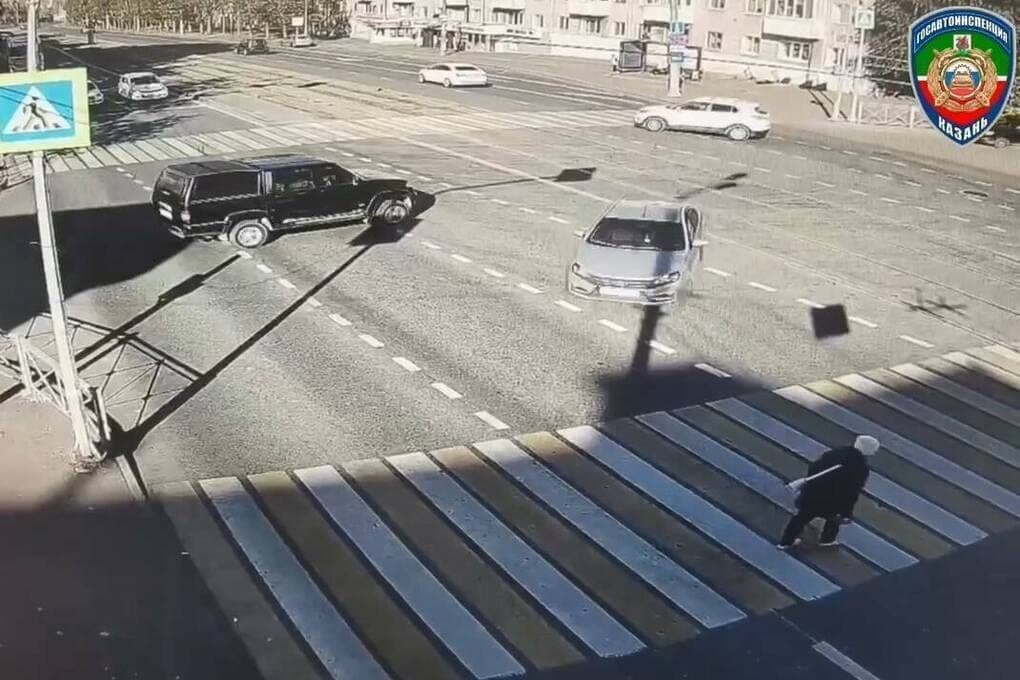 In Kazan, a car hit a woman on a zebra