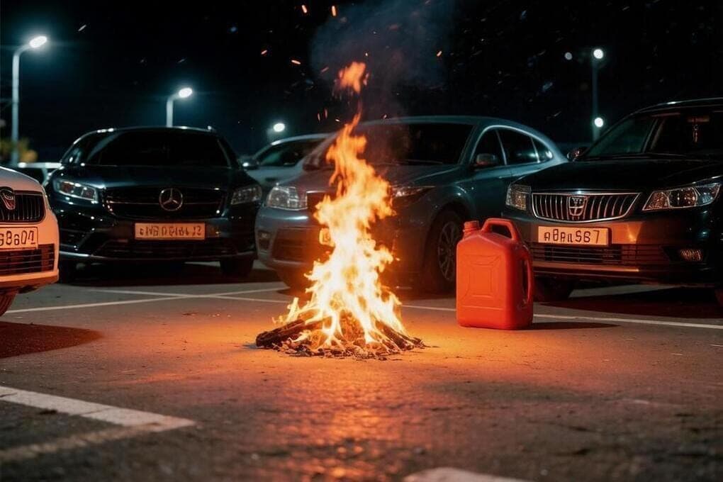 В Саратове на автопарковке пытались сжечь женщину