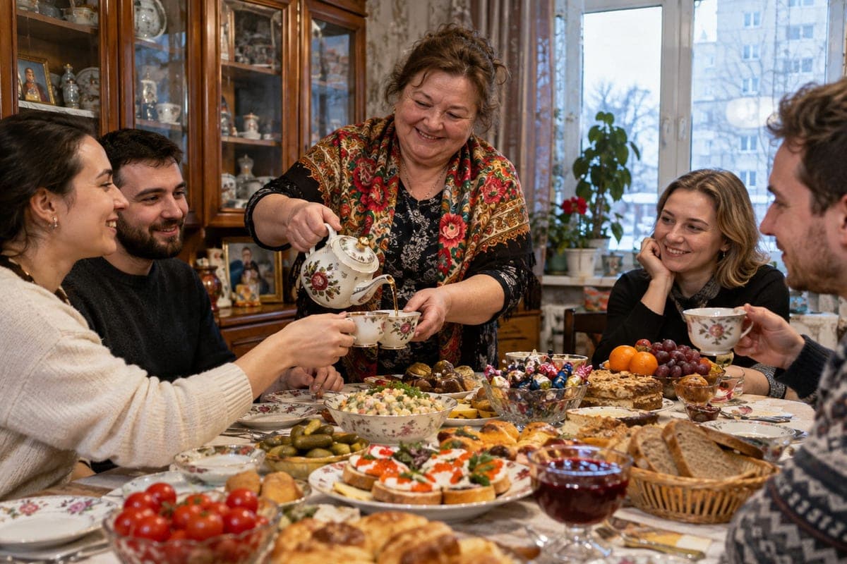Chinese journalists were surprised by the habit of Russians to set the table for guests