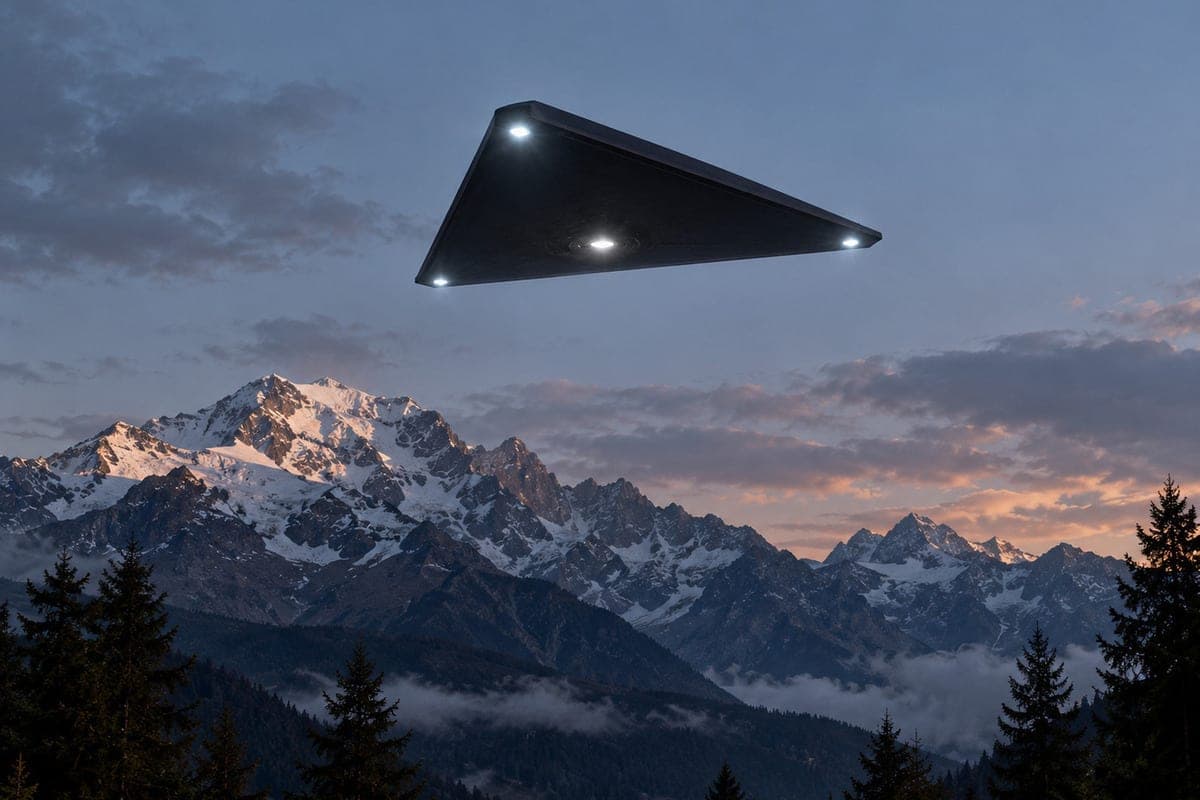 UFO in the United States: a black triangle hovered over the mountains and disappeared at high speed