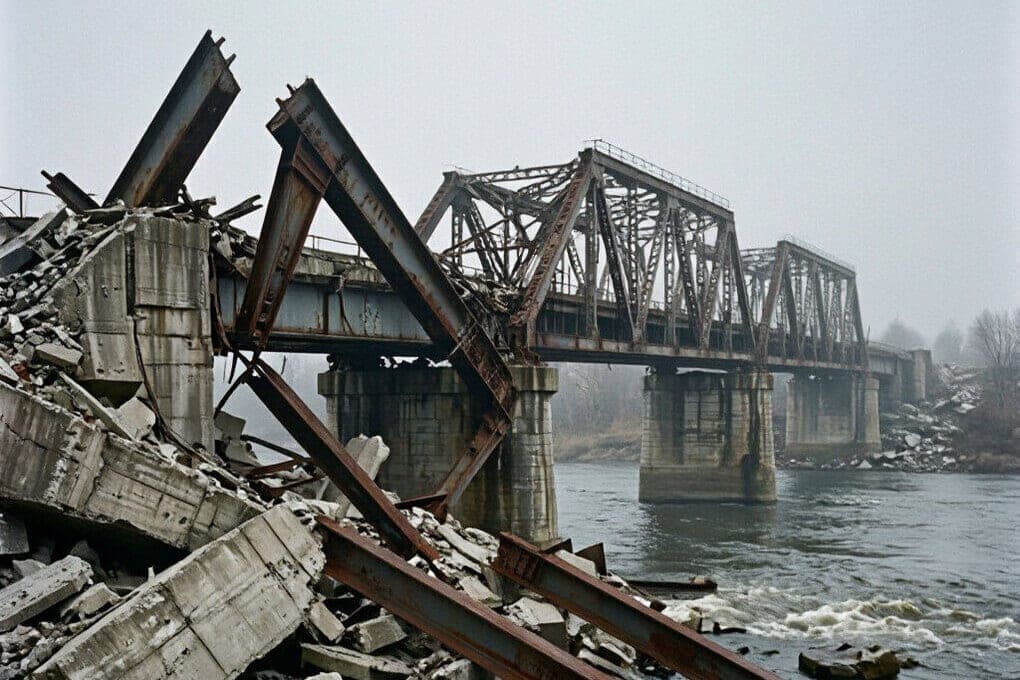 The bridge collapsed in the Russian region, dozens of cars stuck on both sides