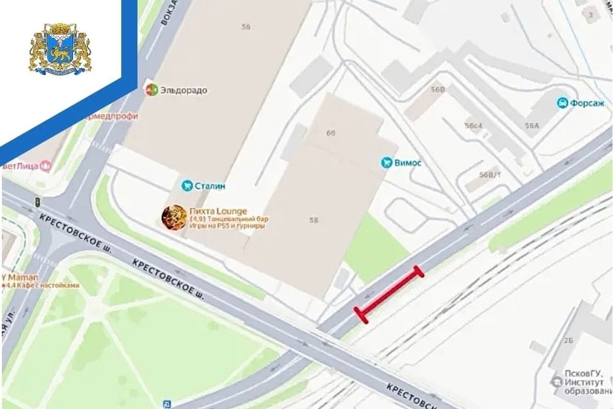 Auf der Umgehungsstraße in Pskov seit dem 19. Oktober ist der Verkehr aufgrund von Reparaturen begrenzt