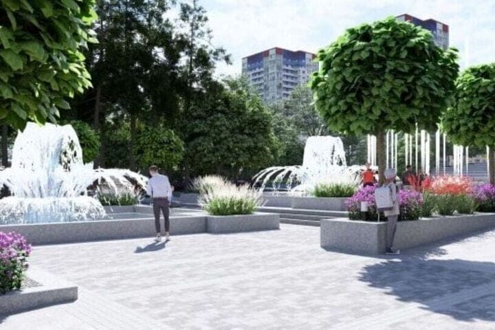 El oasis verde con conjunto de fuentes aparecerá en el centro de Volgograd