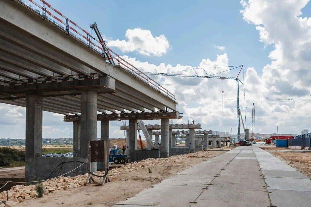В Рязанской области готовность нового моста через Оку достигла 38,8%