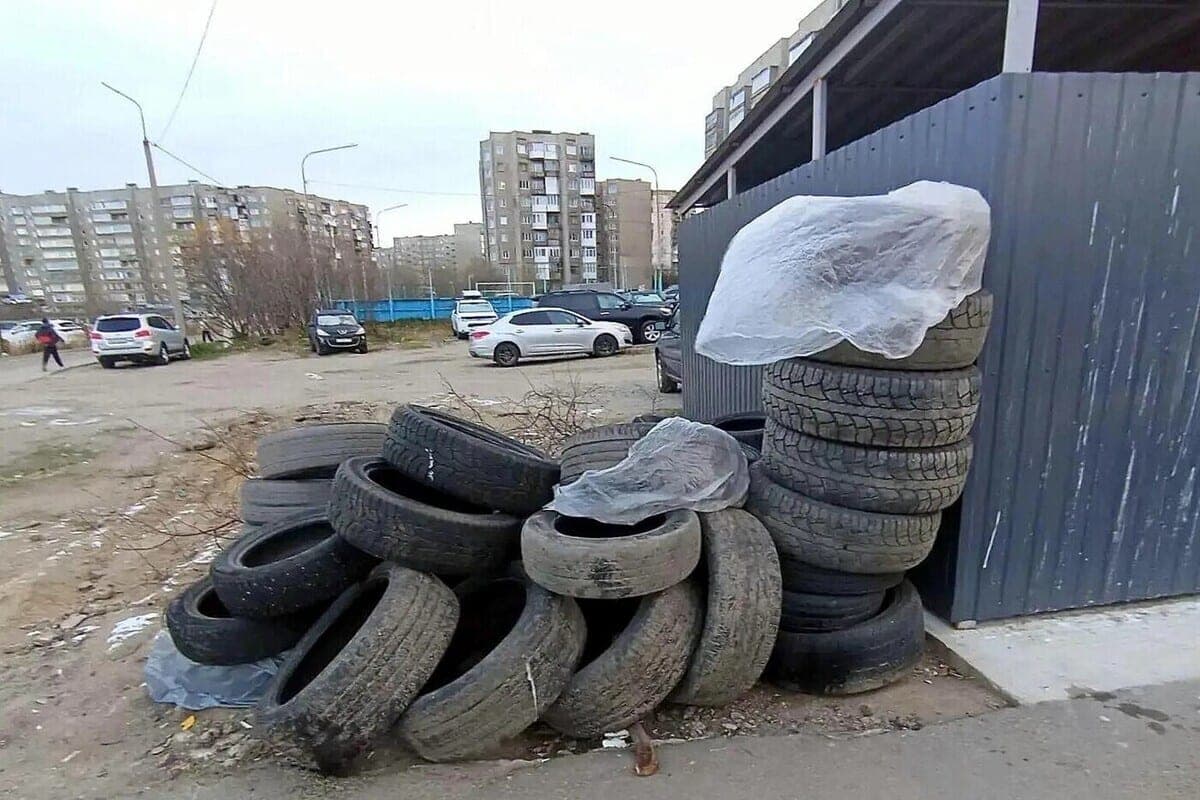 В Североморске появится контейнер для решения проблемы старых автомобильных шин