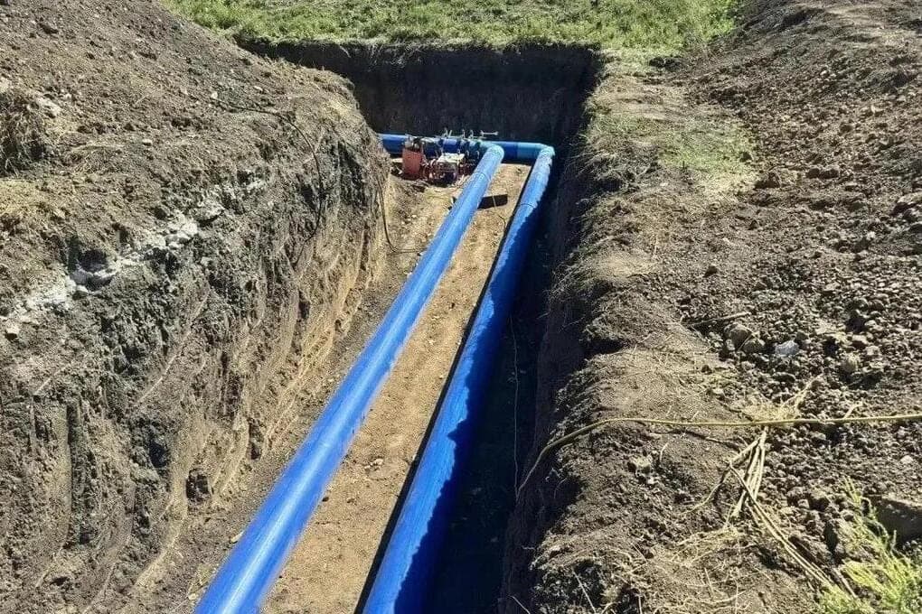 В Ейском районе продолжают строительство современной системы водоотведения
