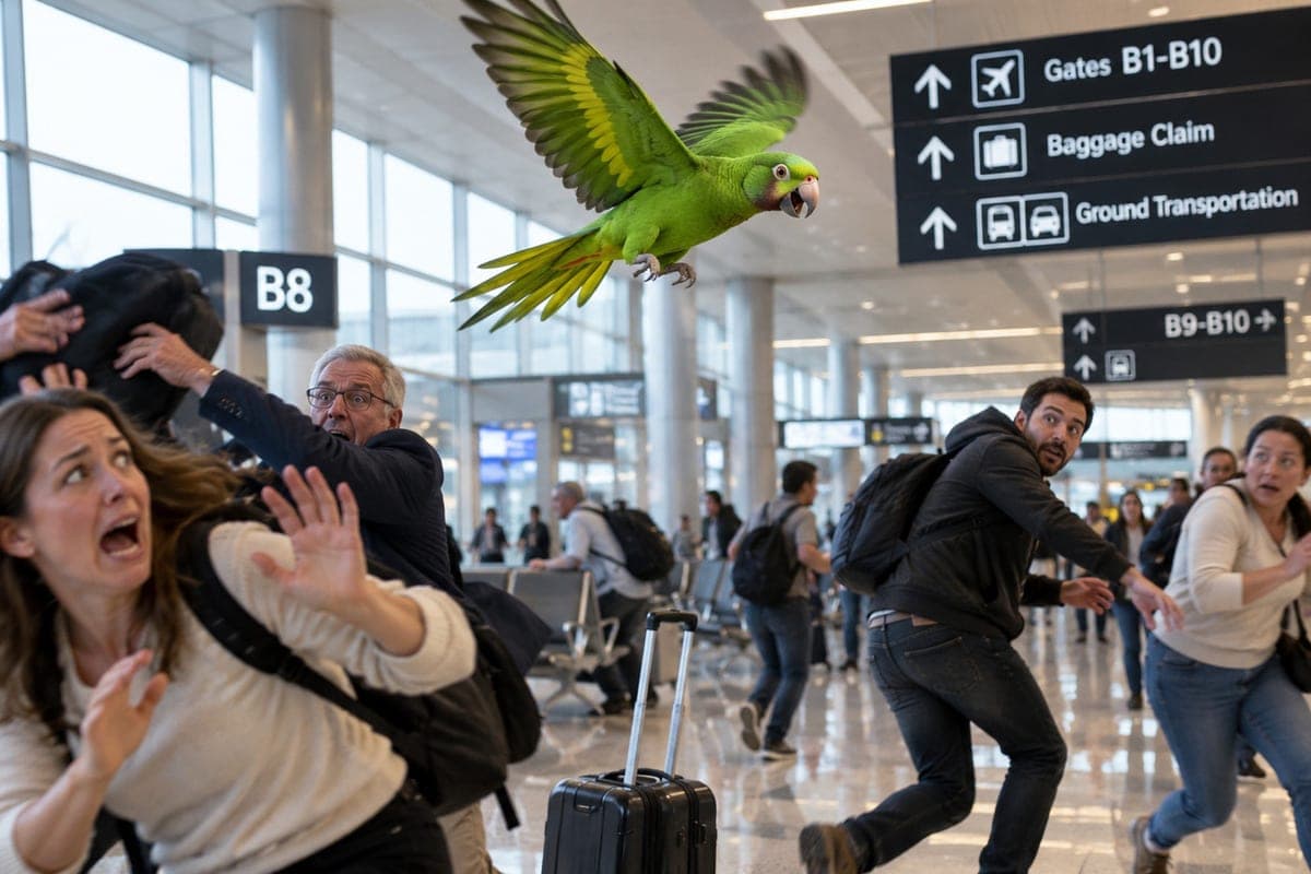 Bird caused chaos at the airport and attacked passengers for several hours
