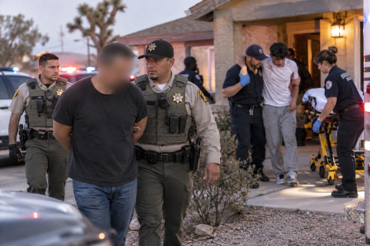 A man opened fire on his wife and stepson in his home
