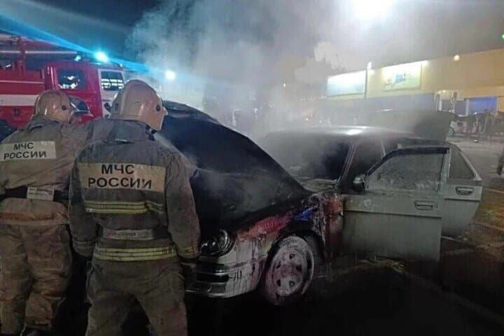 Near Voronezh suddenly burned “Volga”