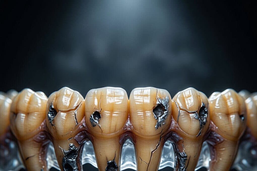 A man installed 12 silver teeth in his youth and paid for it