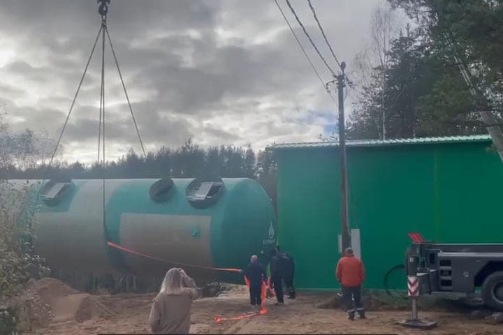 In the village of Janega almost completed a new modular wastewater treatment plant