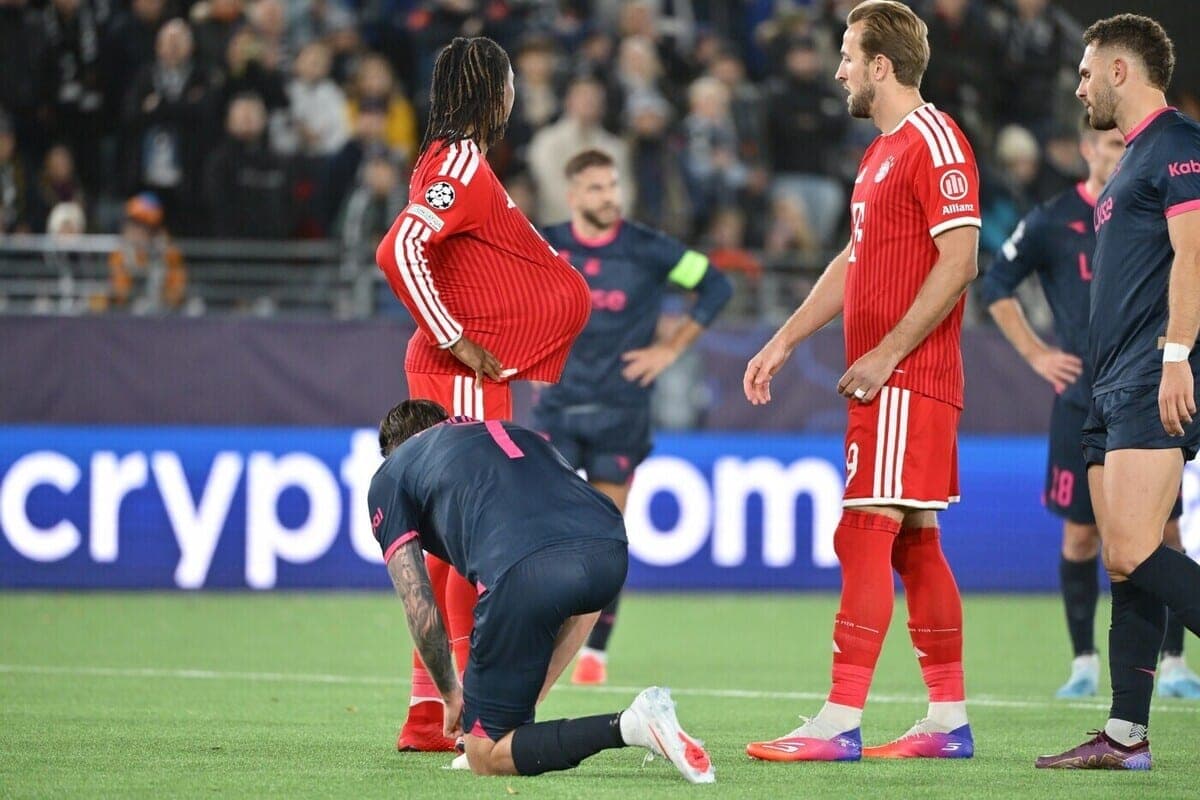 Bayern Player Olise was removed in the Champions League match for throwing a ball in the face of an opponent