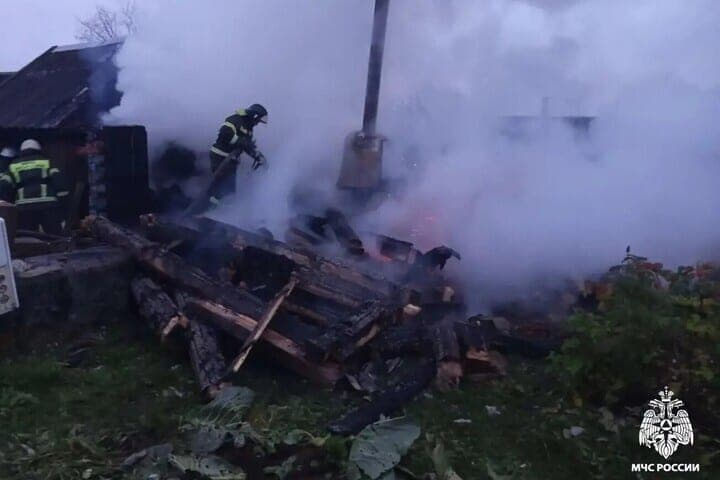 The bath caught fire in the Tver region