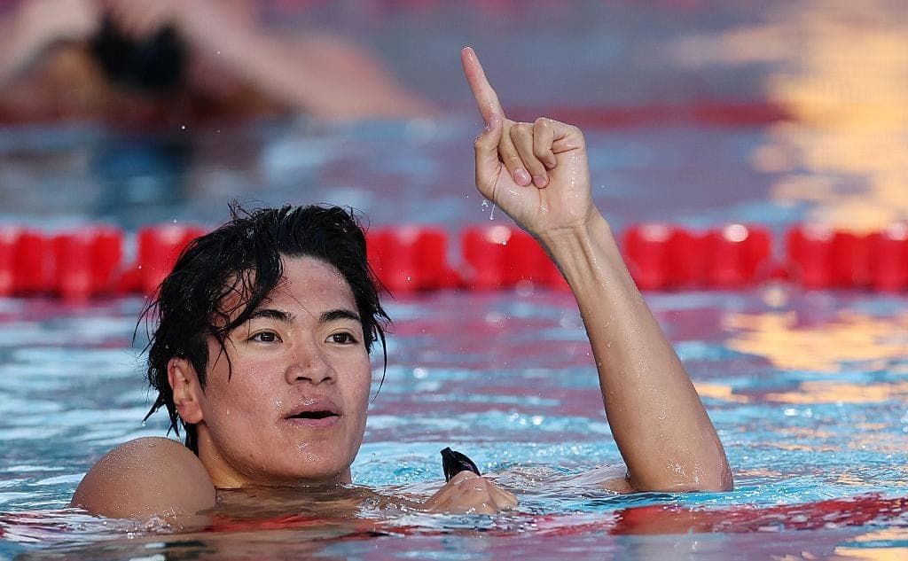 Japanese man breaks seven-year swimming world record
