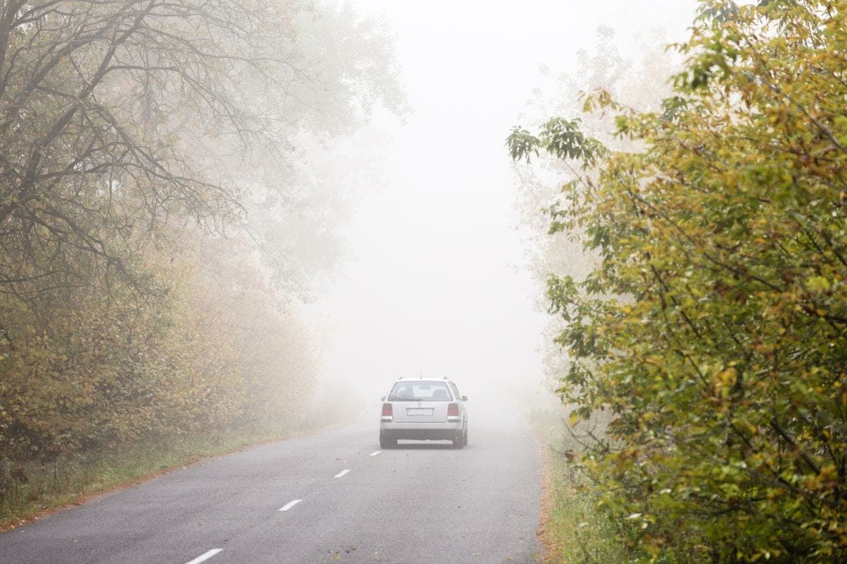 Photo sketch. Foggy morning in the Grodno region