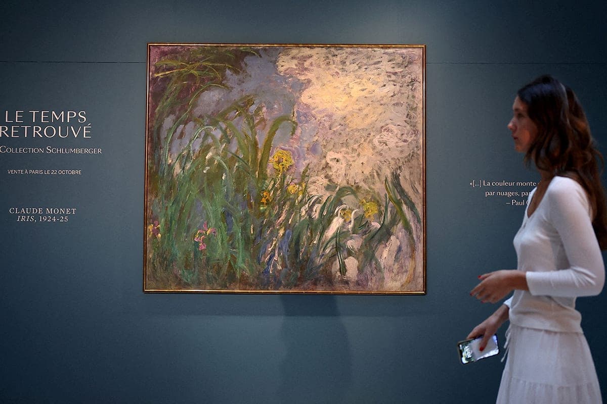 Claude Monet’s painting “Irises” became the most expensive work of art sold at auction in France