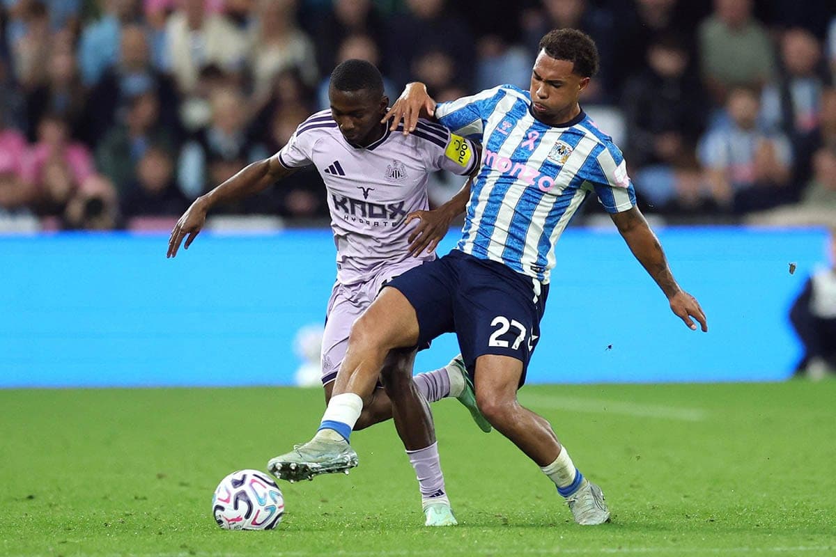 Coventry City defeated Newcastle in English Premier League football match
