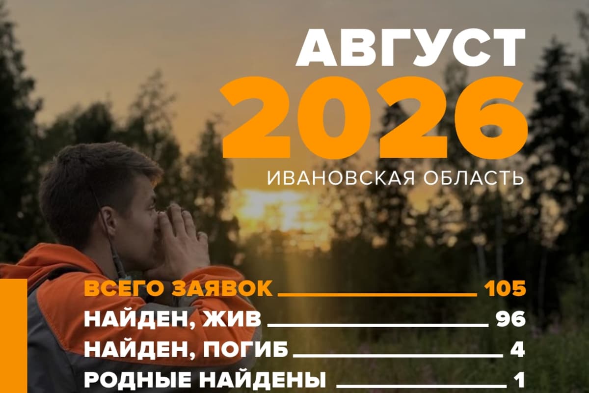 В августе поисковики в Ивановской области получили 105 заявок о пропавших