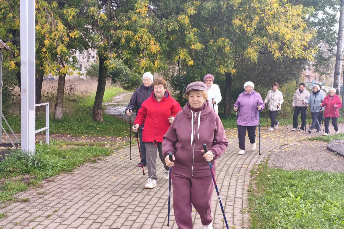 Скандинавская ходьба у Солёного пруда объединила чудовских долголетов