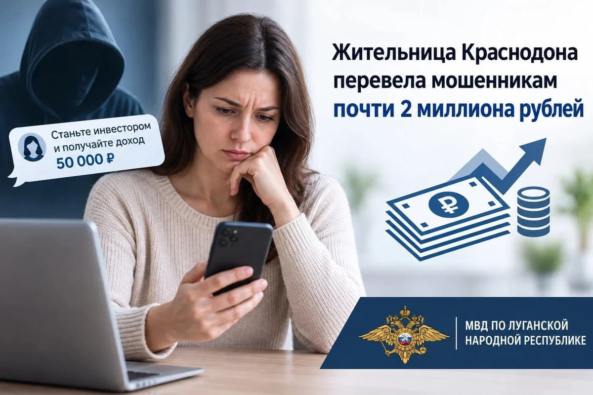 Жительница Краснодона отдала мошенникам почти 2 млн рублей под видом инвестиций