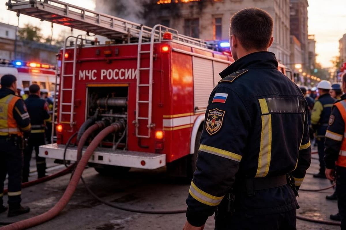 Крупный пожар тушат возле ТЦ в российском городе