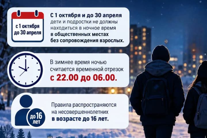 В Кирове начал действовать зимний комендантский час для детей и подростков
