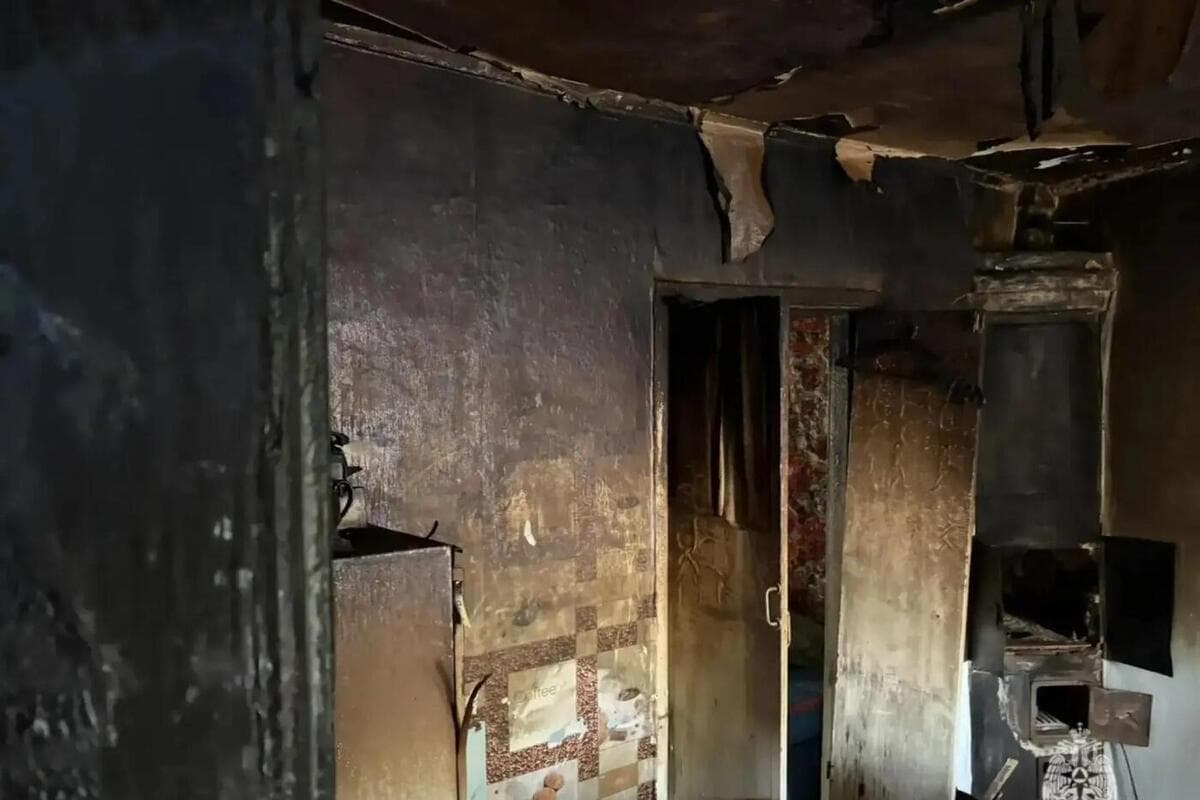 In the Volgograd region due to faulty stove caught fire private house