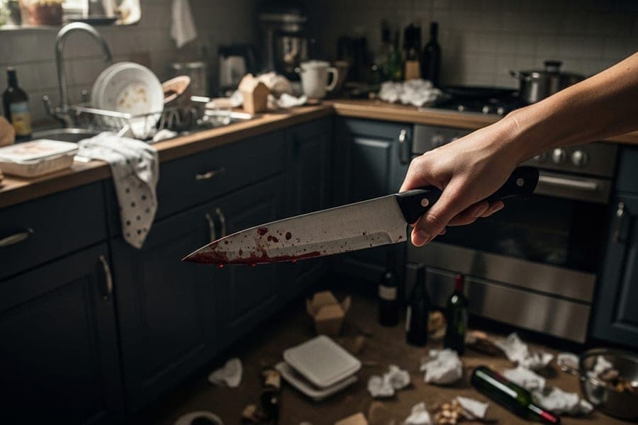 Minchanka in the midst of a quarrel stabbed his wife in the shoulder