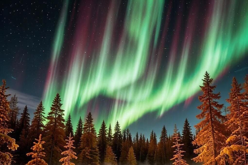 In the suburbs observed the northern lights