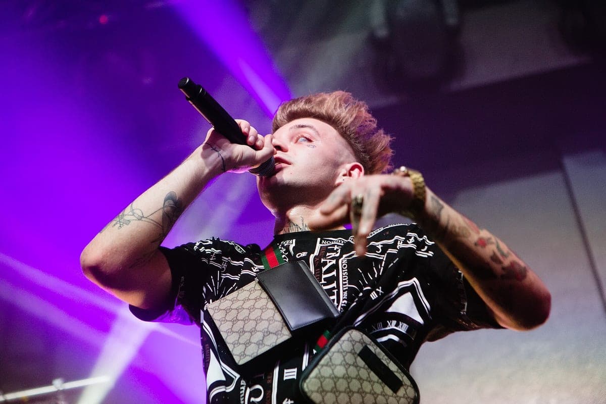 The scene caught fire during a concert of a famous Russian rapper