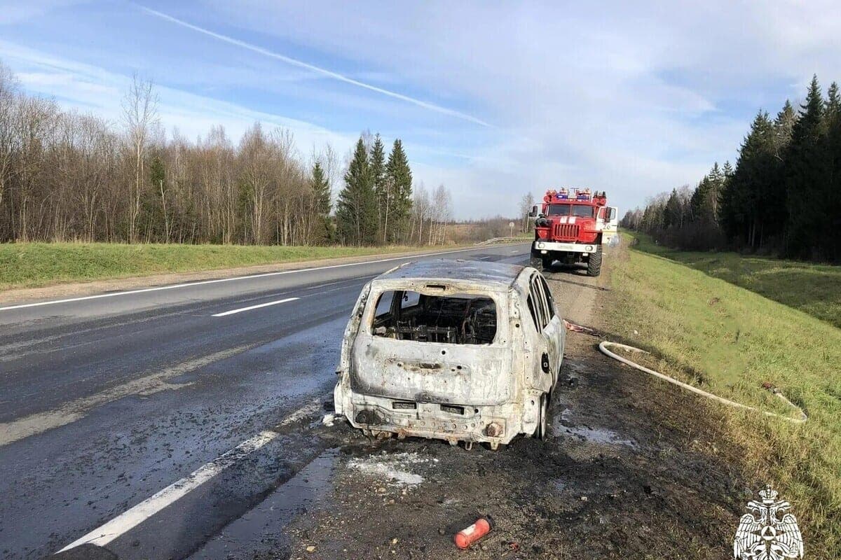 Легковой автомобиль вспыхнул на ходу в Судиславском районе