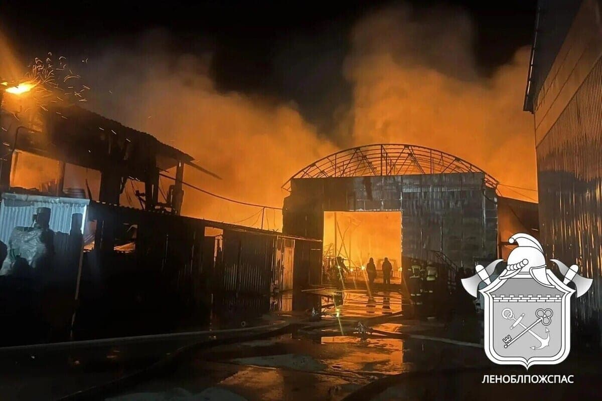 В Яльгелево выгорел склад «Пилорамы 98» с красками и два соседних с упаковкой