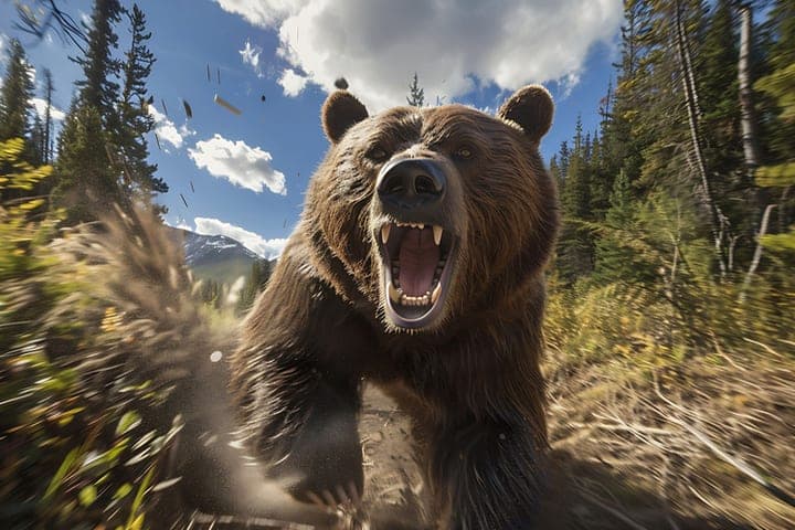 Bear attacked a herd of horses near Novosibirsk