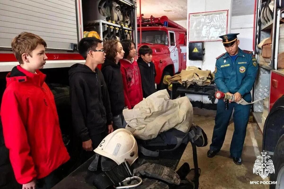 Lagan schoolchildren told about the work of fire protection